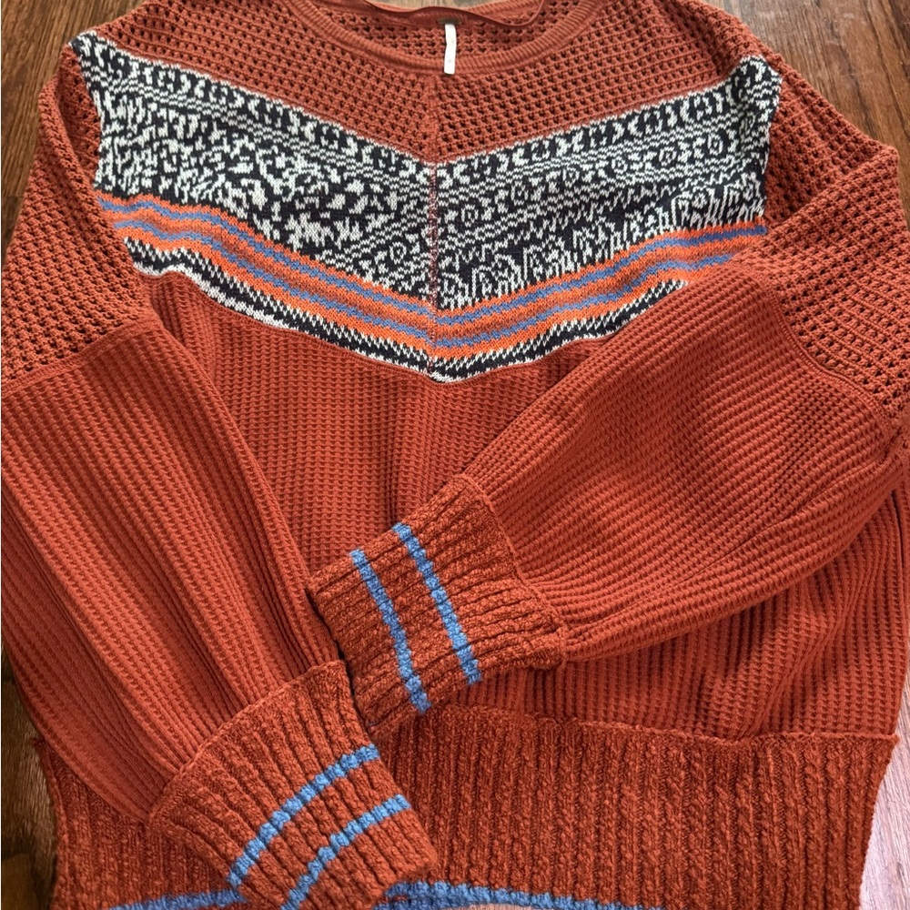 Free People Multi Color Patterned Women's Sweater
